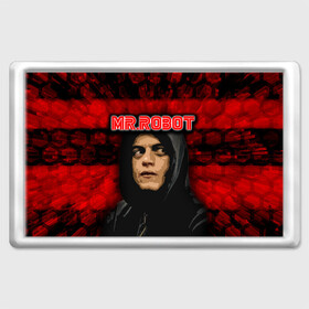 Магнит 45*70 с принтом Mr.robot  в Рязани, Пластик | Размер: 78*52 мм; Размер печати: 70*45 | Тематика изображения на принте: robot | драма | мистер | мистер робот | психологический триллер | рами малек | робот | технотриллер