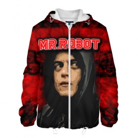 Мужская куртка 3D с принтом Mr.robot в Рязани, ткань верха — 100% полиэстер, подклад — флис | прямой крой, подол и капюшон оформлены резинкой с фиксаторами, два кармана без застежек по бокам, один большой потайной карман на груди. Карман на груди застегивается на липучку | robot | драма | мистер | мистер робот | психологический триллер | рами малек | робот | технотриллер