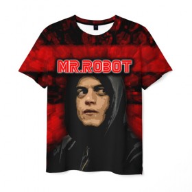 Мужская футболка 3D с принтом Mr.robot в Рязани, 100% полиэфир | прямой крой, круглый вырез горловины, длина до линии бедер | robot | драма | мистер | мистер робот | психологический триллер | рами малек | робот | технотриллер