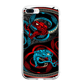 Чехол для iPhone 7Plus/8 Plus матовый с принтом Инь янь змеи в Рязани, Силикон | Область печати: задняя сторона чехла, без боковых панелей | abstract | snake | tribal | абстракция | змеи | змея | инь | трайбл | янь