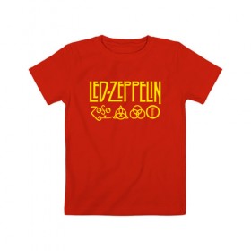 Детская футболка хлопок с принтом LED ZEPPELIN в Рязани, 100% хлопок | круглый вырез горловины, полуприлегающий силуэт, длина до линии бедер | led zeppelin | джимми пейдж | лед зеппелин