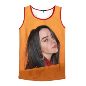 Мужская майка 3D с принтом BILLIE EILISH в Рязани, 100% полиэстер | круглая горловина, приталенный силуэт, длина до линии бедра. Пройма и горловина окантованы тонкой бейкой | Тематика изображения на принте: all | asleep | bad | bellyache | billie | blohsh | dont | eilish | eyes | fall | guy | logo | music | ocean | singer | smile | when | айлиш | били | билли | бэрд | лого | музыка | пайрат | певица | символ | эйлиш