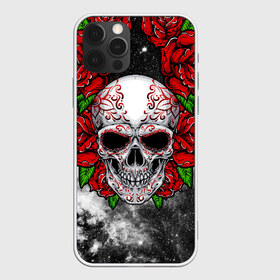 Чехол для iPhone 12 Pro Max с принтом Skull and Roses в Рязани, Силикон |  | Тематика изображения на принте: flowers | muertos | roses | skull | space | tribal | звезды | космос | лепестки | муэртос | розы | трайбл | цветы | череп