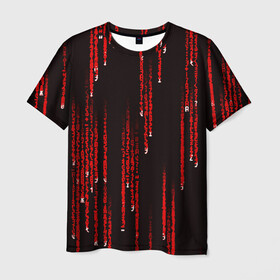 Мужская футболка 3D с принтом МАТРИЧНЫЙ КОД в Рязани, 100% полиэфир | прямой крой, круглый вырез горловины, длина до линии бедер | hugo weaving | pc | the matrix | код | компьютеры | матрица | матрица 4 | программист | программный код | цифры