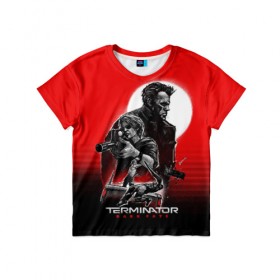 Детская футболка 3D с принтом Terminator: Dark Fate в Рязани, 100% гипоаллергенный полиэфир | прямой крой, круглый вырез горловины, длина до линии бедер, чуть спущенное плечо, ткань немного тянется | dark fate | sarah j. connor | t 800 | terminator | восстание машин | киборг | сара коннор | темные судьбы | терминатор