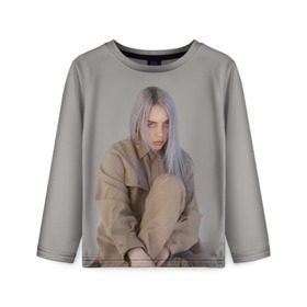 Детский лонгслив 3D с принтом BILLIE EILISH в Рязани, 100% полиэстер | длинные рукава, круглый вырез горловины, полуприлегающий силуэт
 | bilie | billi | billie | eilish | eillish | elish | ellish | айлиш | алиш | били | билли | эйлиш | элиш