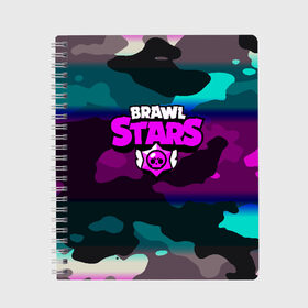 Тетрадь с принтом BRAWL STARS в Рязани, 100% бумага | 48 листов, плотность листов — 60 г/м2, плотность картонной обложки — 250 г/м2. Листы скреплены сбоку удобной пружинной спиралью. Уголки страниц и обложки скругленные. Цвет линий — светло-серый
 | android | brawl stars | games | mobile game | stars | игры | мобильные игры