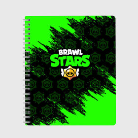 Тетрадь с принтом BRAWL STARS в Рязани, 100% бумага | 48 листов, плотность листов — 60 г/м2, плотность картонной обложки — 250 г/м2. Листы скреплены сбоку удобной пружинной спиралью. Уголки страниц и обложки скругленные. Цвет линий — светло-серый
 | brawl stars | bull | colt | leon | stars | берли | бо | брок | ворон | джесси | динамайк | дэррил | кольт | леон | мортис | нита | пайпер | пенни | поко | пэм | рикошет | спайк | тара | фрэнк | шелли | эль примо