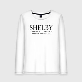 Женский лонгслив хлопок с принтом Shelby company limited в Рязани, 100% хлопок |  | gin | peaky blinders | shelby | the garrison | альфи соломонс | артур | банда | братья | гаррисон | грейс берджесс | джин | джон | криминал | мафия | острые козырьки | сериал | томас | финн | шелби