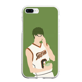 Чехол для iPhone 7Plus/8 Plus матовый с принтом Shintarou Midorima в Рязани, Силикон | Область печати: задняя сторона чехла, без боковых панелей | basket | basketball | kuroko | kuroko no basket | midorima | shintarou | баскетбол | куроко | мидорима | шинтаро