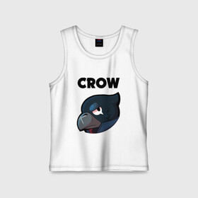 Детская майка хлопок с принтом BRAWL STARS CROW в Рязани,  |  | android | brawl stars | colt | crow | games | leon | penny | poco. | shelly | spike | wanted | брав | бравл старс | звезды | игры | мобильные игры | старс