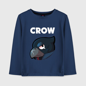 Детский лонгслив хлопок с принтом BRAWL STARS CROW в Рязани, 100% хлопок | круглый вырез горловины, полуприлегающий силуэт, длина до линии бедер | android | brawl stars | colt | crow | games | leon | penny | poco. | shelly | spike | wanted | брав | бравл старс | звезды | игры | мобильные игры | старс