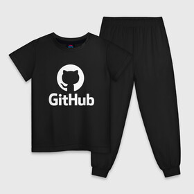 Детская пижама хлопок с принтом GitHub в Рязани, 100% хлопок |  брюки и футболка прямого кроя, без карманов, на брюках мягкая резинка на поясе и по низу штанин
 | git hub | github | it | кодинг | программист