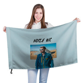 Флаг 3D с принтом Noize MC в Рязани, 100% полиэстер | плотность ткани — 95 г/м2, размер — 67 х 109 см. Принт наносится с одной стороны | music | noize | noize mc | rap | все как у людей | музыка | музыкант | надпись | нойз | нойз мс | рэп