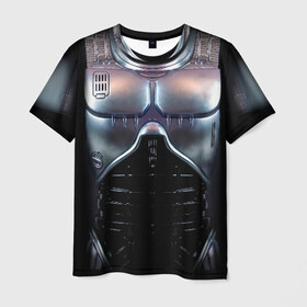 Мужская футболка 3D с принтом Робокоп в Рязани, 100% полиэфир | прямой крой, круглый вырез горловины, длина до линии бедер | 90 е | robocop | броня | железный | костюм | машина | робот | стальной | торс