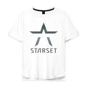 Мужская футболка хлопок Oversize с принтом Starset в Рязани, 100% хлопок | свободный крой, круглый ворот, “спинка” длиннее передней части | Тематика изображения на принте: logo | rock | starset | лого | рок | старсет