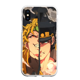 Чехол для iPhone XS Max матовый с принтом Dio Brando x Jotaro в Рязани, Силикон | Область печати: задняя сторона чехла, без боковых панелей | Тематика изображения на принте: jojo | джоджо | джонатан | джостар | манга | невероятные приключения | ранобэ | хамон