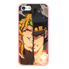 Чехол для iPhone 5/5S матовый с принтом Dio Brando x Jotaro в Рязани, Силикон | Область печати: задняя сторона чехла, без боковых панелей | jojo | джоджо | джонатан | джостар | манга | невероятные приключения | ранобэ | хамон