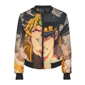 Женский бомбер 3D с принтом Dio Brando x Jotaro в Рязани, 100% полиэстер | застегивается на молнию, по бокам два кармана без застежек, мягкие манжеты, по низу бомбера и на воротнике — эластичная резинка | jojo | джоджо | джонатан | джостар | манга | невероятные приключения | ранобэ | хамон