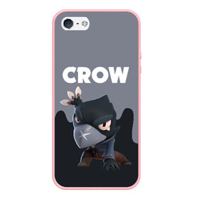 Чехол для iPhone 5/5S матовый с принтом BRAWL STARS CROW в Рязани, Силикон | Область печати: задняя сторона чехла, без боковых панелей | android | brawl stars | colt | crow | games | leon | penny | poco. | shelly | spike | wanted | брав | бравл старс | звезды | игры | мобильные игры | старс