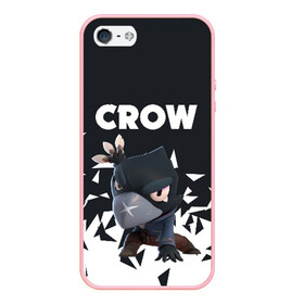 Чехол для iPhone 5/5S матовый с принтом BRAWL STARS CROW в Рязани, Силикон | Область печати: задняя сторона чехла, без боковых панелей | android | brawl stars | colt | crow | games | leon | penny | poco. | shelly | spike | wanted | брав | бравл старс | звезды | игры | мобильные игры | старс