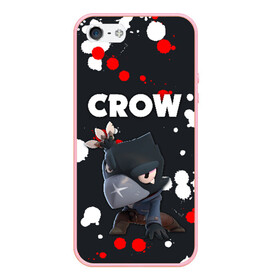 Чехол для iPhone 5/5S матовый с принтом BRAWL STARS CROW в Рязани, Силикон | Область печати: задняя сторона чехла, без боковых панелей | android | brawl stars | colt | crow | games | leon | penny | poco. | shelly | spike | wanted | брав | бравл старс | звезды | игры | мобильные игры | старс