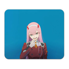 Коврик для мышки прямоугольный с принтом Darling In The Franxx в Рязани, натуральный каучук | размер 230 х 185 мм; запечатка лицевой стороны | 02 | anime | darling in the franxx | hiro | manga | zero two | аниме | ахегао | любимый во франксе | манга | милый во франксе | ноль два | хиро