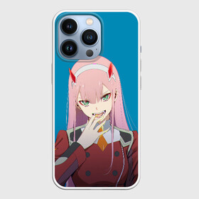 Чехол для iPhone 13 Pro с принтом Darliing on blue в Рязани,  |  | 02 | anime | darling in the franxx | hiro | manga | zero two | аниме | ахегао | любимый во франксе | манга | милый во франксе | ноль два | хиро