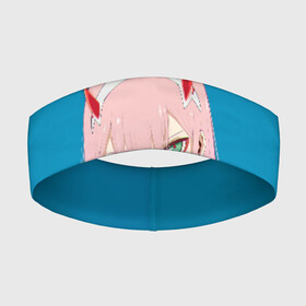 Повязка на голову 3D с принтом Darliing on blue в Рязани,  |  | 02 | anime | darling in the franxx | hiro | manga | zero two | аниме | ахегао | любимый во франксе | манга | милый во франксе | ноль два | хиро