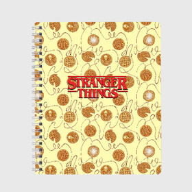 Тетрадь с принтом Stranger Thing Pancakes в Рязани, 100% бумага | 48 листов, плотность листов — 60 г/м2, плотность картонной обложки — 250 г/м2. Листы скреплены сбоку удобной пружинной спиралью. Уголки страниц и обложки скругленные. Цвет линий — светло-серый
 | beyond | eleven | hopper | jane | mike | stranger | things | wheeler | дастин | дела | джейн | загадочные | майк | одиннадцать | очень | события | странные | уилер | хендерсон | хоппер