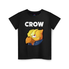 Детская футболка хлопок с принтом BRAWL STARS CROW PHOENIX в Рязани, 100% хлопок | круглый вырез горловины, полуприлегающий силуэт, длина до линии бедер | android | brawl stars | colt | crow | games | leon | penny | poco. | shelly | spike | wanted | брав | бравл старс | звезды | игры | мобильные игры | старс