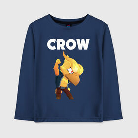 Детский лонгслив хлопок с принтом BRAWL STARS CROW PHOENIX в Рязани, 100% хлопок | круглый вырез горловины, полуприлегающий силуэт, длина до линии бедер | android | brawl stars | colt | crow | games | leon | penny | poco. | shelly | spike | wanted | брав | бравл старс | звезды | игры | мобильные игры | старс