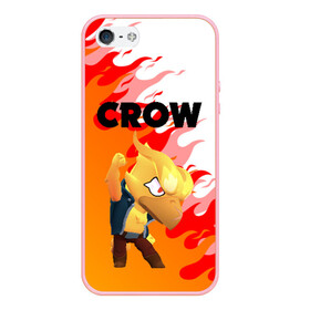 Чехол для iPhone 5/5S матовый с принтом BRAWL STARS CROW PHOENIX в Рязани, Силикон | Область печати: задняя сторона чехла, без боковых панелей | android | brawl stars | colt | crow | games | leon | penny | poco. | shelly | spike | wanted | брав | бравл старс | звезды | игры | мобильные игры | старс