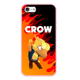 Чехол для iPhone 5/5S матовый с принтом BRAWL STARS CROW PHOENIX в Рязани, Силикон | Область печати: задняя сторона чехла, без боковых панелей | android | brawl stars | colt | crow | games | leon | penny | poco. | shelly | spike | wanted | брав | бравл старс | звезды | игры | мобильные игры | старс