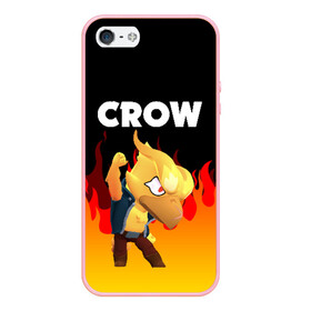 Чехол для iPhone 5/5S матовый с принтом BRAWL STARS CROW PHOENIX в Рязани, Силикон | Область печати: задняя сторона чехла, без боковых панелей | android | brawl stars | colt | crow | games | leon | penny | poco. | shelly | spike | wanted | брав | бравл старс | звезды | игры | мобильные игры | старс