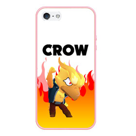 Чехол для iPhone 5/5S матовый с принтом BRAWL STARS CROW PHOENIX в Рязани, Силикон | Область печати: задняя сторона чехла, без боковых панелей | android | brawl stars | colt | crow | games | leon | penny | poco. | shelly | spike | wanted | брав | бравл старс | звезды | игры | мобильные игры | старс