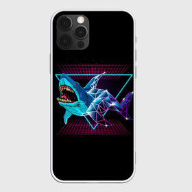 Чехол для iPhone 12 Pro Max с принтом Shark в Рязани, Силикон |  | 80 | cyber | dark | game | hotline | hotlinemiami | maiami | moon | music | outrun | retro | retrowave | shark | synth | synthwave | акула | игра | кибер | луна | море | ночь | океан | ретро