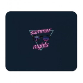 Коврик для мышки прямоугольный с принтом Summer Nights в Рязани, натуральный каучук | размер 230 х 185 мм; запечатка лицевой стороны | 80 | cyber | game | hotline | hotlinemiami | maiami | music | nights | outrun | retro | retrowave | summer | synth | synthwave | игра | кибер | лето | ночь | ретро