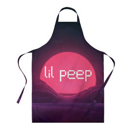 Фартук 3D с принтом lil peep(Logo) в Рязани, 100% полиэстер | общий размер — 65 х 85 см, ширина нагрудника — 26 см, горловина — 53 см, длина завязок — 54 см, общий обхват в поясе — 173 см. Принт на завязках и на горловине наносится с двух сторон, на основной части фартука — только с внешней стороны | cry baby | lil peep | logo | rap | заход солнца | знаменитости. эмо | известный исполнитель | неон | пип | редактируемое лого | реп | розоватый оттенок | рок | рэп | яркий фон