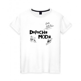 Женская футболка хлопок с принтом Depeche Mode в Рязани, 100% хлопок | прямой крой, круглый вырез горловины, длина до линии бедер, слегка спущенное плечо | depeche mode | альтернативный | вестник моды | депеш мод | депешмод | дэйв гаан | индастриал | мартин гор | музыка | новая волна | роза | рок | синти поп | электроник | энди флетчер