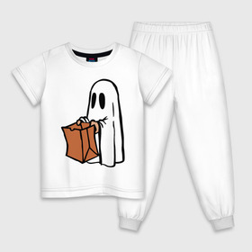 Детская пижама хлопок с принтом Призрак в Рязани, 100% хлопок |  брюки и футболка прямого кроя, без карманов, на брюках мягкая резинка на поясе и по низу штанин
 | Тематика изображения на принте: ghost | приведение | призрак