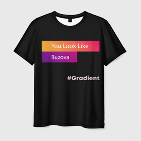 Мужская футболка 3D с принтом gradient buzova в Рязани, 100% полиэфир | прямой крой, круглый вырез горловины, длина до линии бедер | buzova | face | faces | funny | gradient | instagaram | network | neural | neural network | бузова | инстаграм | лица | нейросеть | прикол | приложение