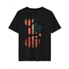 Женская футболка хлопок Oversize с принтом USA inside в Рязани, 100% хлопок | свободный крой, круглый ворот, спущенный рукав, длина до линии бедер
 | amerika | fbi | nasa | russia | usa | америка | америки | внтури | россия | соединенные | страна | сша | флаг | штаты