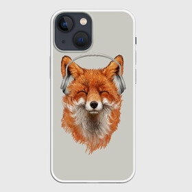 Чехол для iPhone 13 mini с принтом Лиса в наушниках в Рязани,  |  | 20 | 2020 | 2k20 | 2к20 | animal | animals | forest | fox | headphones | music | new year | redhead | smile | животное | животные | зима | лес | лис | лиса | лисица | музыка | наушники | новый год | рыжая | смайл | улыбка | фыр