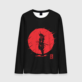 Мужской лонгслив 3D с принтом Samurai в Рязани, 100% полиэстер | длинные рукава, круглый вырез горловины, полуприлегающий силуэт | ahegao | anime | blood | japan | samurai | senpai | warior | аниме | ахегао | воин | катана | кровавая | кровавый | кровь | луна | самураи | самурай | семпай | сенпай | солнце | япония