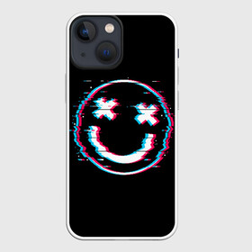 Чехол для iPhone 13 mini с принтом Glitch Smile в Рязани,  |  | art | glitch | smile | арт | глитч | глич | картинка | картинки | мода | прикольная | прикольные | смайл | смайли | смайлик | тренд | тренды