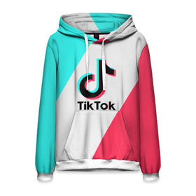 Мужская толстовка 3D с принтом TIKTOK в Рязани, 100% полиэстер | двухслойный капюшон со шнурком для регулировки, мягкие манжеты на рукавах и по низу толстовки, спереди карман-кенгуру с мягким внутренним слоем. | tik | tik tok | tiktok | tok | тик | тик ток | тикток | ток