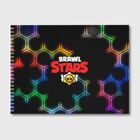 Альбом для рисования с принтом Brawl Stars Color Hex в Рязани, 100% бумага
 | матовая бумага, плотность 200 мг. | brawl | brawl st | brawl stars | colt | hexagon | logo | map | mobo | pattern | poco | shelly | stars | бравл | игра | игры | карта | кольт | лого | мобильные игры | патерн | паттерн | поко | соты | старс | шелли