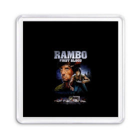 Магнит 55*55 с принтом Rambo: First Blood в Рязани, Пластик | Размер: 65*65 мм; Размер печати: 55*55 мм | action | army | blood | first | john | last | rambo | stallone | states | sylvester | united | usa | армия | боевик | джон | кровь | первая | последняя | рэмбо | сильвестр | сталлоне | сша