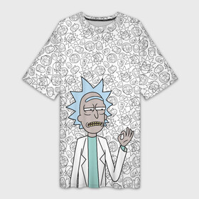 Платье-футболка 3D с принтом Rick and Morty в Рязани,  |  | morty | rick | rick and morty | smith family | summer | t shirt | vdosadir | рик и морти